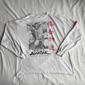 Avatar The Last Airbender Men’s White Long Sleeve T-Shirt Nickelodeon Size XL